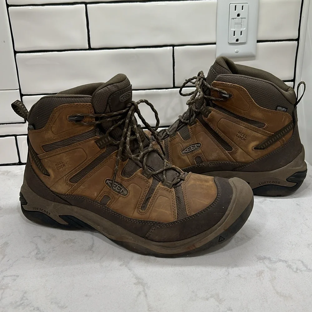 Keen Men's Circadia Mid Waterproof Hiking Boot Bison Brindle Size 14 Wide